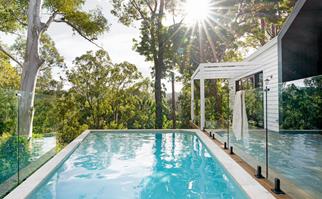 hinterland log cabin swimming pool
