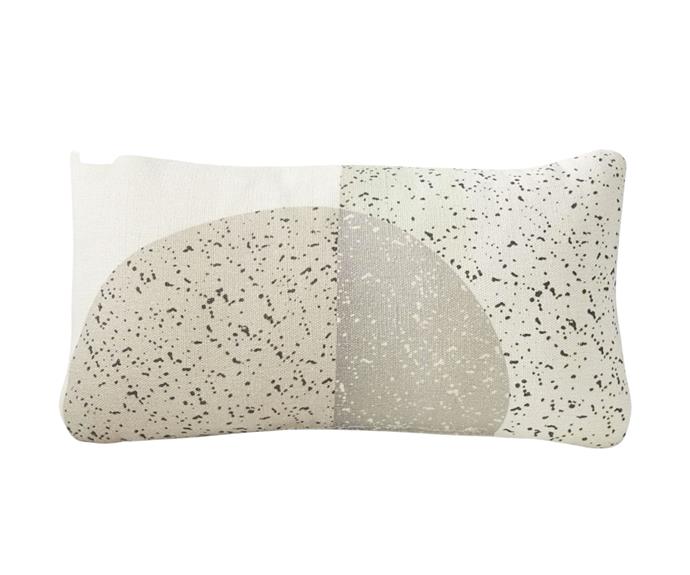 **[Outdoor speckled moon cushion, $69, on sale $39.95, West Elm](https://www.westelm.com.au/outdoor-speckled-moon-pillow-b3140?location=&quantity=1&attribute_1=30%20x%2053%20cm&attribute_2=Stone%20Grey|target="_blank"|rel="nofollow")**

Also with filling made from plastic bottles and fair-trade certified, is this modern cushion from West Elm. Featuring a graphic design, and jute and cotton cover, this colourful piece makes the perfect statement pillow. **[SHOP NOW.](https://www.westelm.com.au/outdoor-speckled-moon-pillow-b3140?location=&quantity=1&attribute_1=30%20x%2053%20cm&attribute_2=Stone%20Grey|target="_blank"|rel="nofollow")**