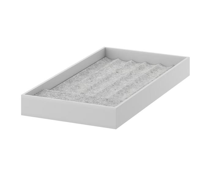 **[KOMPLEMENT jewellery insert, $35](https://www.ikea.com/au/en/p/komplement-insert-for-jewellery-light-grey-90405765/|target="_blank"|rel="nofollow")**<br>
Having designated jewellery storage helps save time in the morning or when you're dressing to go out. This clever insert sits in your drawer and gives a convenient place to display your jewellery without tangles. Sort by colour, style or size into special cushioned slots for rings and earrings, alongside chunkier pieces.