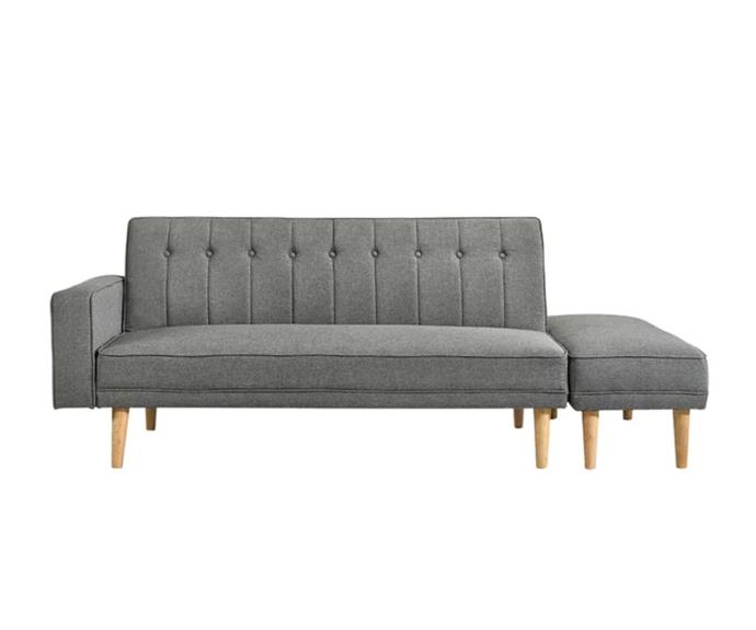 **[Lumi 3 Seater Sofa Bed with Ottoman, $399.99, Catch.com.au](https://www.catch.com.au/product/eliving-scandinavian-3-seater-sofa-bed-w-ottoman-futon-couch-light-grey-2593416/|target="_blank"|rel="nofollow")**

With a sleek and sophisticated design, the Lumi sofa bed is designed to fit perfectly at home in any living room. Available in a dreamy grey and a striking classic blue, the Nicholas features a solid eucalyptus wood frame and rubberwood legs, ensuring optimal comfort. **[SHOP NOW.](https://www.catch.com.au/product/eliving-scandinavian-3-seater-sofa-bed-w-ottoman-futon-couch-light-grey-2593416/|target="_blank"|rel="nofollow")**