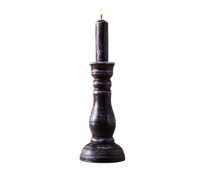 **[Spindle taper candle in fig, $34 (USD), Anthropologie](https://www.anthropologie.com/shop/spindle-taper-candle|target="_blank"|rel="nofollow")**