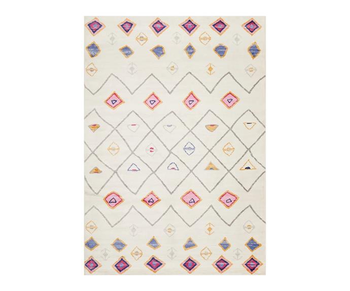 **[Rug Culture Jamila rug, $849, Zanui](https://www.zanui.com.au/jamila-oriental-rug-162647.html|target="_blank"|rel="nofollow")**

Playful and patterned, the Jamila features irregular shapes and zig-zagging lines on an ivory base that add striking interest to floors of bohemian, eclectic and Morrocan-inspired interiors. **[SHOP NOW.](https://www.zanui.com.au/jamila-oriental-rug-162647.html|target="_blank"|rel="nofollow")**
