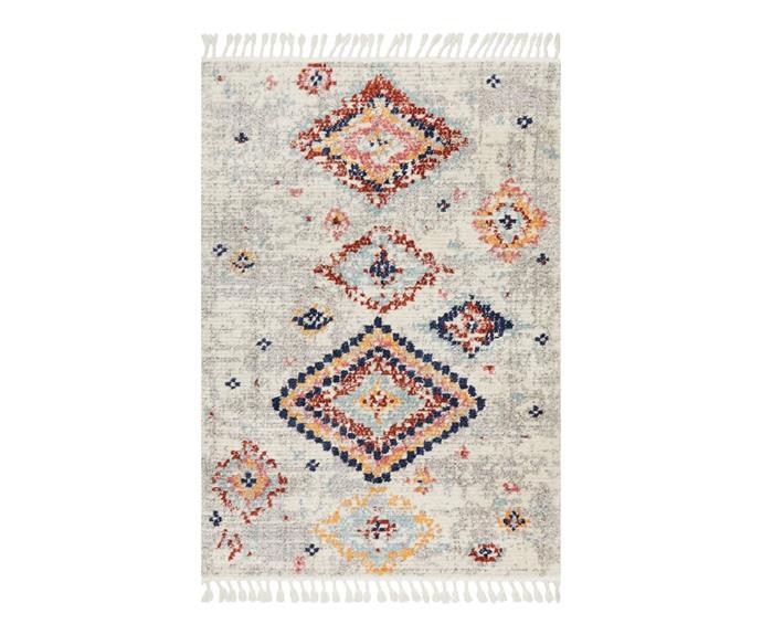 **[Morocco Evening silver rug, $131 to $769, Sydney Rugs Online](https://www.sydneyrugsonline.com.au/products/marrakesh-222-silver-rug?variant=29253280497769|target="_blank"|rel="nofollow")**

As part of the Morocco collection, this colourful rug features a contemporary geometric pattern with bold colours. Expertly made in Turkey, this piece will make a statement in any modern boho interior. **[SHOP NOW.](https://www.sydneyrugsonline.com.au/products/marrakesh-222-silver-rug?variant=29253280497769|target="_blank"|rel="nofollow")**