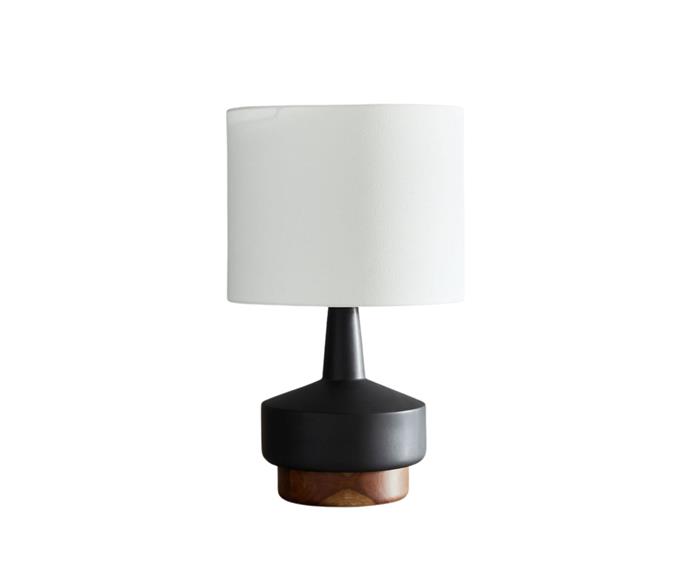 **[Wood & Ceramic Table Lamp, From $239, West Elm](https://www.westelm.com.au/wood-ceramic-table-lamp-medium-13-w3628|target="_blank"|rel="nofollow")** 

Another elegant option for a mid-century modern home, this handsome lamp from West Elm would not be a wallflower in your living room. With a ceramic and timber base and and simple white shade, it's the perfect lighting option to fill an empty space on your sideboard. **[SHOP NOW.](https://www.westelm.com.au/wood-ceramic-table-lamp-medium-13-w3628|target="_blank"|rel="nofollow")** 

