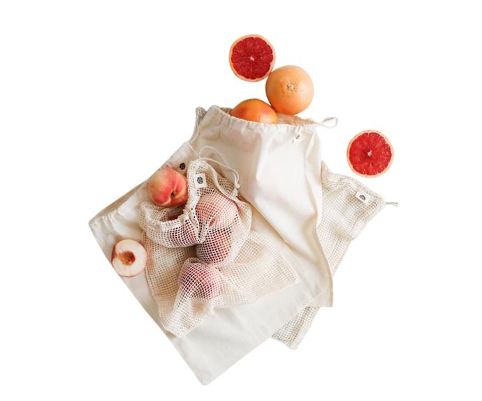 [**Organic cotton mixed set produce bags by Ever Eco, $19.95**](https://www.theiconic.com.au/organic-cotton-mixed-set-produce-bags-4-pack-1334550.html|target="_blank"|rel="nofollow")<br>
Sustainability has made its way into the home in a big way, and these cotton produce bags will revolutionise the way you shop and store your groceries. They're part of the [Considered Edit](https://www.theiconic.com.au/home/?sustainability_group%5B%5D=Animal%20Friendly&sustainability_group%5B%5D=Community%20Engagement&sustainability_group%5B%5D=Eco-Production&sustainability_group%5B%5D=Free%20From&sustainability_group%5B%5D=Sustainable%20Materials|target="_blank"|rel="nofollow"), so you can shop with confidence. **[SHOP NOW](https://www.theiconic.com.au/organic-cotton-mixed-set-produce-bags-4-pack-1334550.html|target="_blank"|rel="nofollow").**  