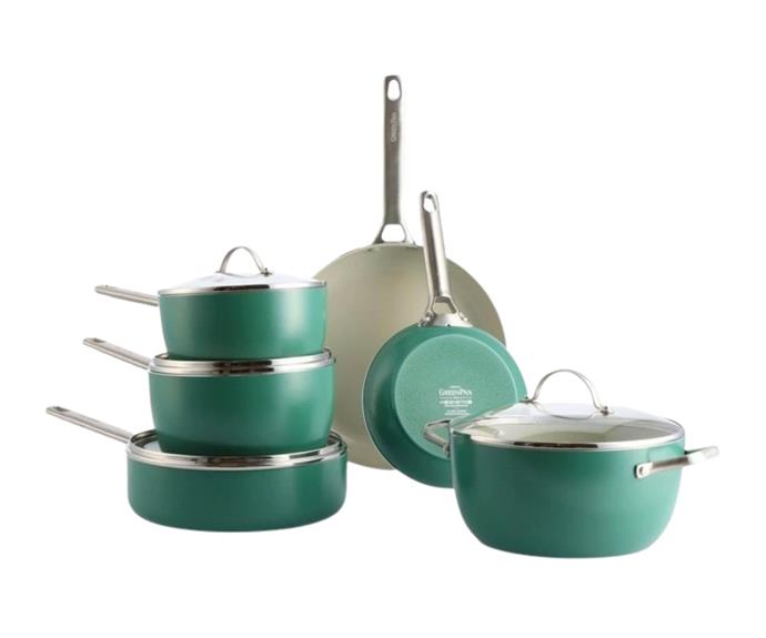**[Green Pan Padova 6pc cook set in artichoke, $349.97 (usually $699.95), Myer](https://www.myer.com.au/p/grenpan-padova-6pc-cok-set-artichoke|target="_blank"|rel="nofollow")**

Plain steel or black pans not your fancy? This luxe ceramix cookware set will add colour and character to your kitchen with its lovely artichoke tone. Featuring high quality ceramic Thermolon non-stick coating, these pans feature a thick base and are even suitable for induction and the oven. **[SHOP NOW.](https://www.myer.com.au/p/grenpan-padova-6pc-cok-set-artichoke|target="_blank"|rel="nofollow")**