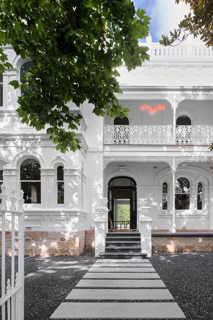 Amanda Love's Victorian villa serves as more than a glamorous family home. It plays gallery to select works such as Tim Noble and Sue Webster's neon installation.