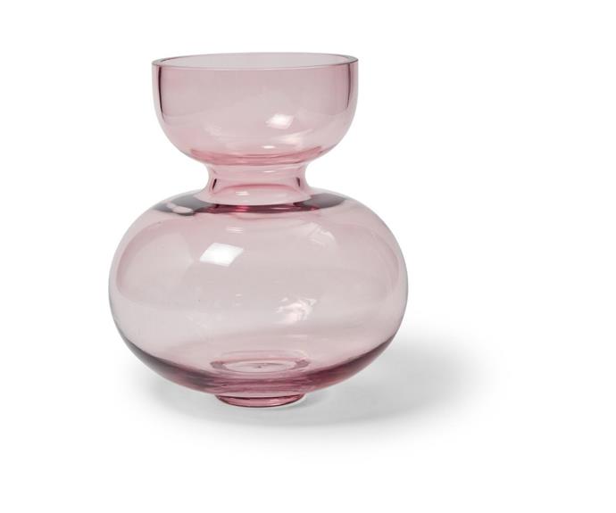 Curves and colour make for a pretty display and the soft pink tones of the [Pink bubble vase, $20](https://www.bigw.com.au/product/house-home-large-bubble-vase-pink/p/183125|target="_blank"|rel="nofollow") features on-trend curved edges and is ideal for display with or without flowers or foliage.