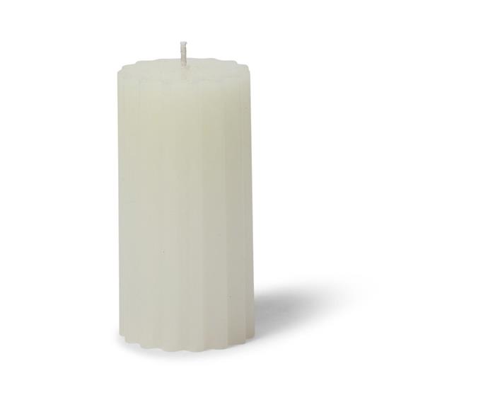 Candles are a wonderful way to decorate - either as part of a vignette or table setting. [Candles in decorative shapes and sizes](https://www.homestolove.com.au/decorative-candles-21687|target="_blank") are coming into our homes this year and the [Ribbed candle in White, $8](https://www.bigw.com.au/product/small-ribbed-candle-white/p/184080|target="_blank"|rel="nofollow") is a great place to start for a soft glow or gather several together in odd numbers for a textural display.