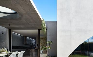 A modern concrete home inspired by classical architecture