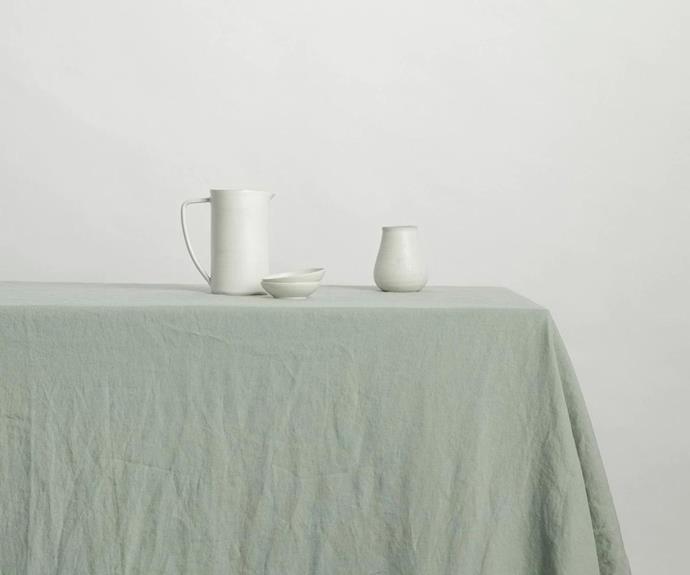[**Linen Tablecloth - Sage, From $145, Cultiver**](https://cultiver.com.au/products/linen-tablecloth-sage|target="_blank"|rel="nofollow") 

Easter is one of the most important parts of the year for gathering friends and family and enjoying a delicious meal together, so why not mark the occasion with a fancy dinner setting? This beautiful linen tablecloth will add the perfect finishing touch to your meal. **[SHOP NOW.](https://cultiver.com.au/products/linen-tablecloth-sage|target="_blank"|rel="nofollow")** 