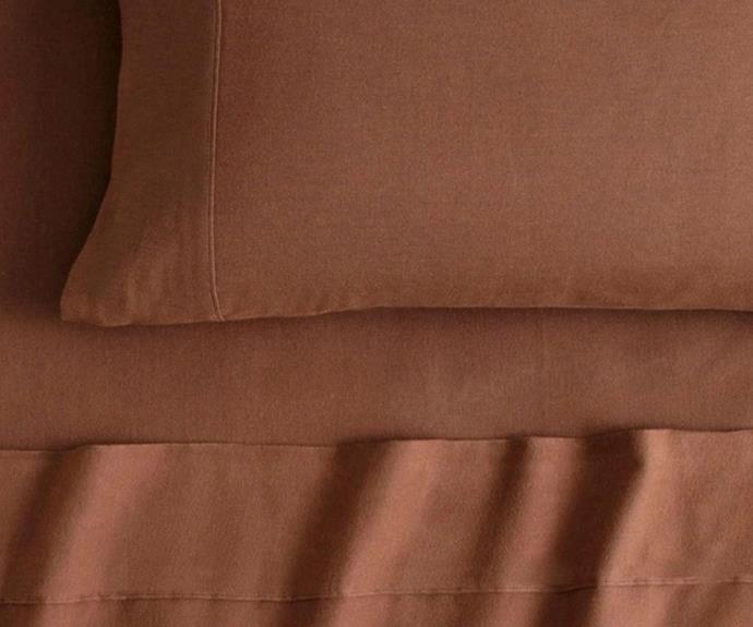 **[Sheridan flannelette dyes sheet set in Tabac, from $199.99, Myer](https://www.myer.com.au/p/sheridan-flannelette-dyes-shet-set-in-brown|target="_blank"|rel="nofollow")**

Blissfully warm, these 100 per cent brushed cotton sheets are as soft to the touch as they are breathable. Autumnal in shade, these earth-toned sheets add understated elegance to any bedroom. **[SHOP NOW.](https://www.myer.com.au/p/sheridan-flannelette-dyes-shet-set-in-brown|target="_blank"|rel="nofollow")**