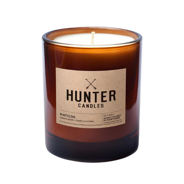 **[Hunter Candles Matilda candle, $45, The Iconic](https://www.theiconic.com.au/matilda-candle-1233839.html|target="_blank"|rel="nofollow")**<br>
Hand poured in Newtown, NSW, Hunter Candles is the brainchild of inner west local, Vianney Hunter. Like many of her scents, Matilda is reminiscent of quintessential Australian fragrances; a robust blend of bitter and earthy kakadu plum, herbaceous leaves, fresh bush cucumber, and an alluring splash of musk. **[SHOP NOW](https://www.theiconic.com.au/matilda-candle-1233839.html|target="_blank"|rel="nofollow")**