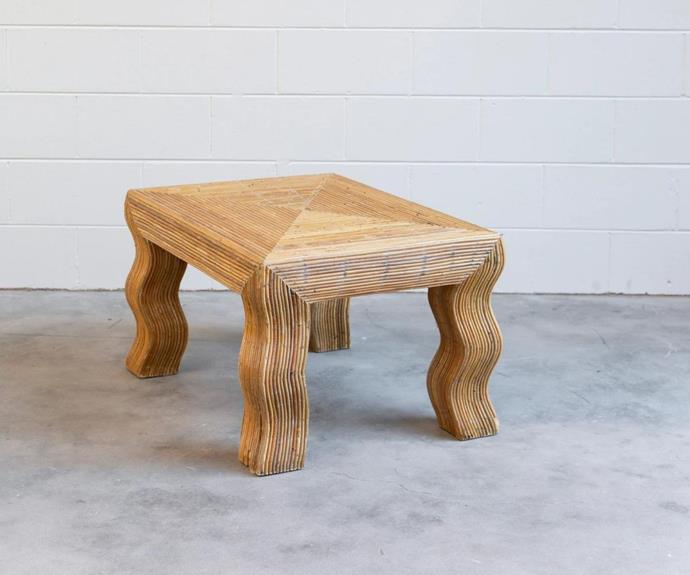 **[Vivai del Sud 'Serpent' bamboo table, $9,900, Tigmi Trading](https://tigmitrading.com/collections/all/products/vivai-del-sud-serpent-bamboo-table-01|target="_blank"|rel="nofollow")**<br> 
Aptly titled the 'Serpent' table, the wavy legs of this bamboo coffee table make quite the statement. Crafted in Italy, circa 1970s, it's a striking and antique piece that would feel at home in any home. **[SHOP NOW](https://tigmitrading.com/collections/all/products/vivai-del-sud-serpent-bamboo-table-01|target="_blank"|rel="nofollow")**.