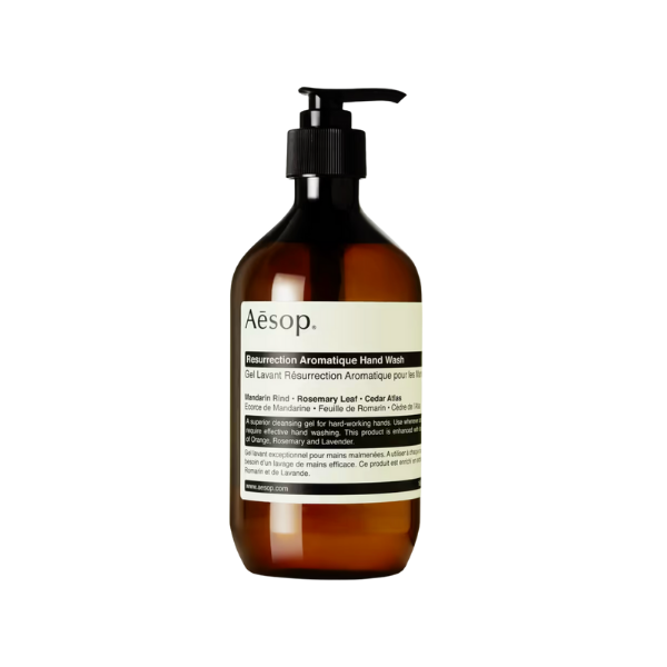 **[Aesop Resurrection Aromatique hand wash 500ml, $43, Adore Beauty](https://www.adorebeauty.com.au/aesop/aesop-resurrection-aromatique-hand-wash-500ml.html|target="_blank"|rel="nofollow")**<br>
Having become a bit of a coveted product for both its branding and formula, it's never a surprise to spy Aēsop products in a designer bathroom. The Resurrection hand wash has been crafted with scents of citrus, woody and herbs, providing a way to indulge in the every day. **[SHOP NOW](https://www.adorebeauty.com.au/aesop/aesop-resurrection-aromatique-hand-wash-500ml.html|target="_blank"|rel="nofollow")**