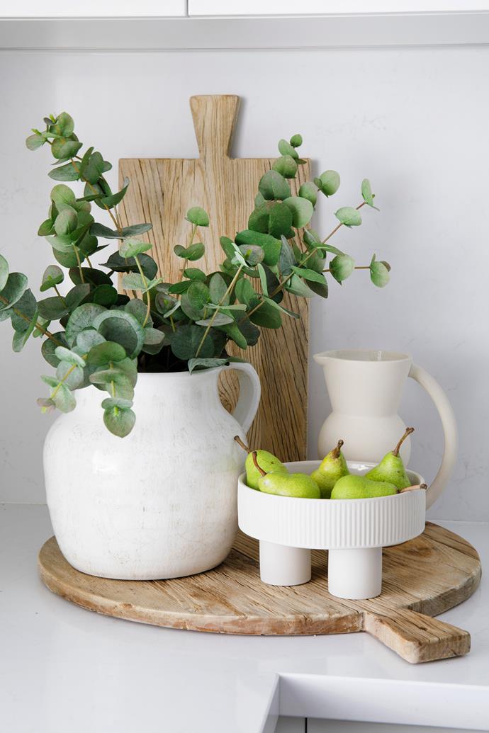 A selection of vessels from [St Barts](https://st-barts.com.au/|target="_blank"|rel="nofollow") add interest in a kitchen corner.