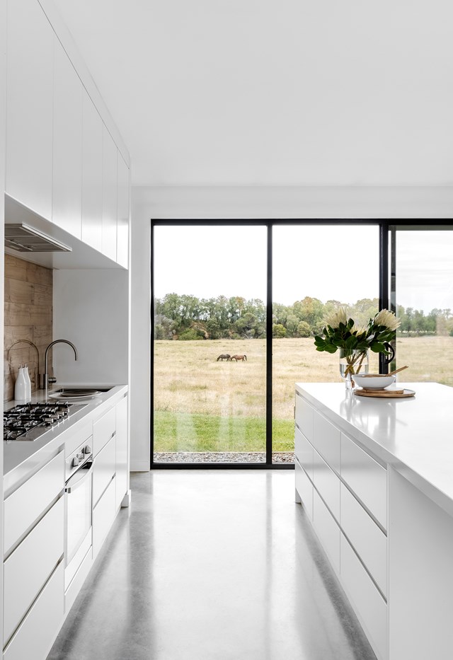 Crisp, bold whites tend to have a blue base so are perfect for a kitchen flooded with natural light, like [this north-facing contemporary home](https://www.homestolove.com.au/sustainable-home-kyvalley-23628|target="_blank").