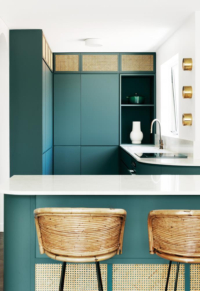Celadon colour cues and soft curves make this [newly-renovated apartment](https://www.homestolove.com.au/green-apartment-bondi-23626|target="_blank") in Bondi feel spacious and serene.