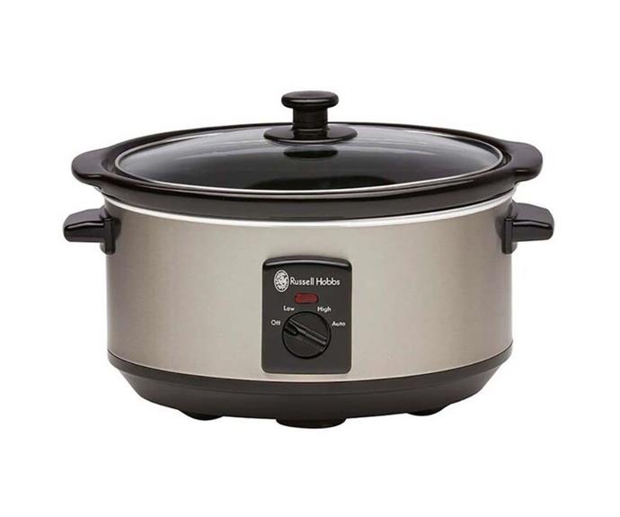 **[Russell Hobbs slow cooker 3.5L, $59.95 (usually $44.95), Harris Scarfe](https://www.harrisscarfe.com.au/electrical/kitchen-appliances/kap-slow-cookers-rice-cookers/russell-hobbs-slow-cooker-35l/SP_101114|target="_blank"|rel="nofollow")**