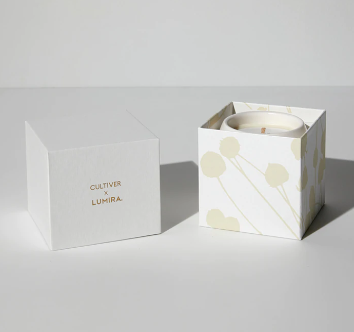 **[Cultiver x Lumira candle, $80, Cultiver](https://cultiver.com.au/products/cultiver-lumira-candle|target="_blank"|rel="nofollow")** <br> 
If there is one present that never ceases to delight, it's the humble candle. This limited-edition scented candle, a collaboration by Cultiver and Lumira, makes the perfect gift thanks to its beautiful packaging and equally beautiful scent. As a special Mother's Day offer, until midnight on May 7, you will receive a complimentary candle when you spend $250 in-store or online at Cultiver. **[SHOP NOW](https://cultiver.com.au/|target="_blank"|rel="nofollow")**