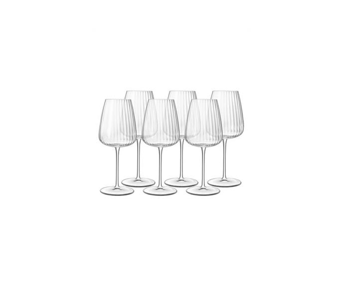 [**Luigi Bormioli Speakeasies Swing white wine glasses, $119.95 /box of 6, David Jones**](https://www.davidjones.com/home-and-food/dining/glassware/24485451/SPEAKEASIES-SWING-WHITE-WINE-550ML-BX6.html|target="_blank"|rel="nofollow")

At the end of the day, something's gotta give and what better way to toast the sunset on your white-washed outdoor sofa than with some stylish wine glasses? Cheers! [**SHOP NOW**](https://www.davidjones.com/home-and-food/dining/glassware/24485451/SPEAKEASIES-SWING-WHITE-WINE-550ML-BX6.html|target="_blank"|rel="nofollow")
