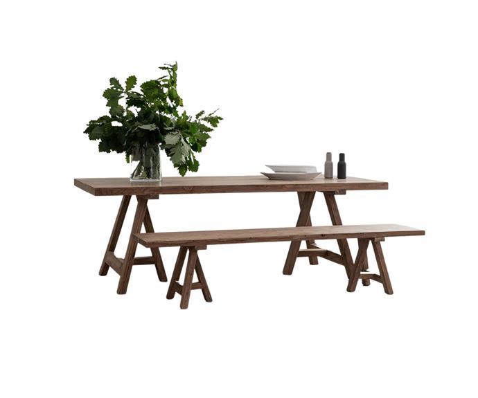 **['Heston' trestle leg teak dining table, $1799, Living by Design](https://livingbydesign.net.au/products/heston-teak-dining-table-2-2m|target="_blank"|rel="nofollow")**