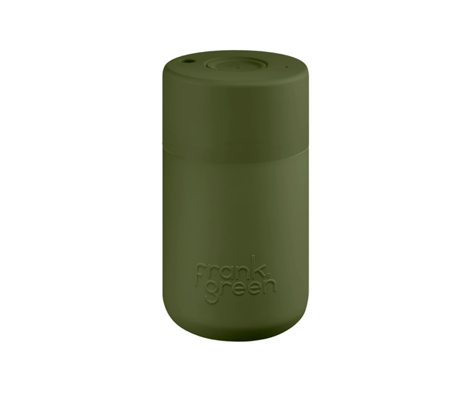 **[Original reusable cup regular 12oz in Khaki, $36.95, Frank Green](https://frankgreen.com.au/products/original-reusable-cup?variant=15434967744571|target="_blank"|rel="nofollow")**<br>
Totally customisable and one of the first brands on the reusable coffee cup scene, Frank Green have perfected the art of stylish sustainability. **[SHOP NOW](https://frankgreen.com.au/products/original-reusable-cup?variant=15434967744571|target="_blank"|rel="nofollow")**