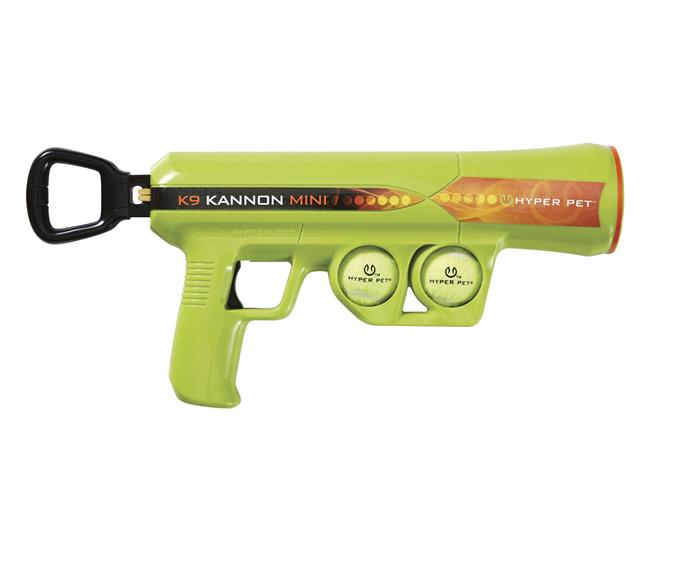 **Hyper pet K9 kannon mini, $19.99** 
Got a pet with boundless energy? Tired of continuously throwing a ball for them? You'll both love this mini ball launcher then. With hands-free ball pick up and an easy pull-back trigger mechanism, your enjoyment is sure to outlast their energy.
