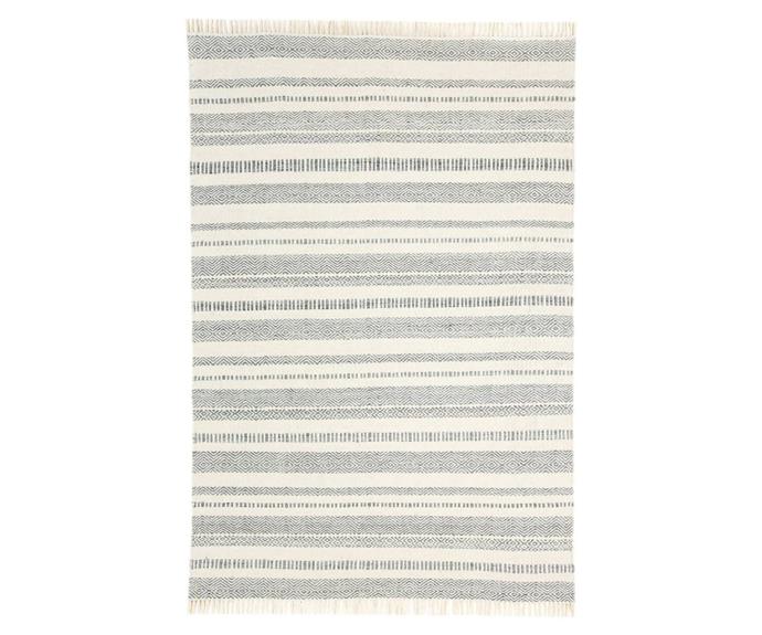 **[Kali grey striped indoor/outdoor rug, from $195, Miss Amara](https://missamara.com.au/products/kali-grey-striped-indoor-outdoor-rug|target="_blank"|rel="nofollow")**