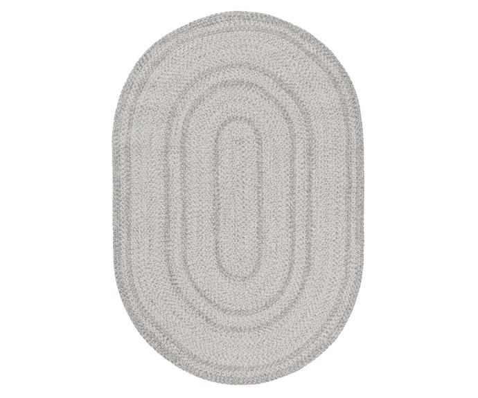 **[Mika flatweave outdoor oval rug, from $165, Miss Amara](https://missamara.com.au/products/mika-grey-braided-flatweave-indoor-outdoor-oval-rug|target="_blank"|rel="nofollow")**