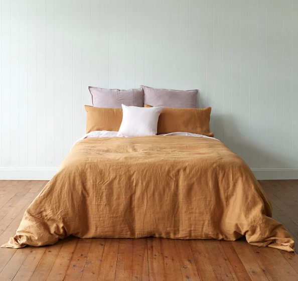 **[Montauk Style linen quilt cover set in Mustard, $384, Hard To Find](https://www.hardtofind.com.au/195253_linen-quilt-cover-set-mustard|target="_blank")** 

The first trick in the book when decorating your home for winter is to shift the colour tones from cool to warm - without going overboard. This linen quilt cover, available in a range of soft earthy tones, will add warmth and texture. Pair with pastel pillowcases for a playful touch or colour. [**SHOP NOW**](https://www.hardtofind.com.au/195253_linen-quilt-cover-set-mustard|target="_blank")