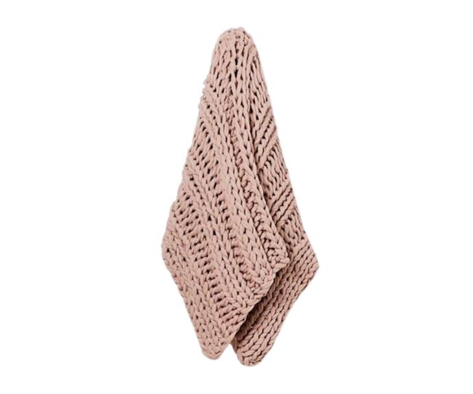 **[Home Republic Newport Nutmeg Chunky Knit Throw, $149.99, Adairs](https://www.adairs.com.au/homewares/throws--blankets/home-republic/newport-dusty-pink-chunky-knit-throw/|target="_blank"|rel="nofollow")** 

Chunky knits are basically as good as a hug, and the only problem we foresee about this dusty pink coloured design from Adairs is that you could become dangerously attached to it. **[SHOP NOW.](https://www.adairs.com.au/homewares/throws--blankets/home-republic/newport-dusty-pink-chunky-knit-throw/|target="_blank"|rel="nofollow")**