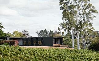 black new build on a winery in the Adelaide Hills