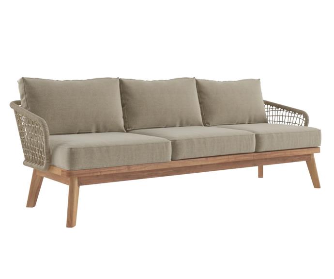 **[Amalfi 3-seater outdoor sofa, $1249, Brosa](https://t.cfjump.com/42132/t/13865?Url=https://www.brosa.com.au/products/amalfi-3-seater-outdoor-sofa?SKU=SOFAMA01GRQ|target="_blank"|rel="nofollow")**

Featuring acacia timber and woven rope detail, the Amalfi outdoor sofa brings natural warmth to any space - complementing any décor from industrial to coastal. **[SHOP NOW.](https://t.cfjump.com/42132/t/13865?Url=https://www.brosa.com.au/products/amalfi-3-seater-outdoor-sofa?SKU=SOFAMA01GRQ|target="_blank"|rel="nofollow")**