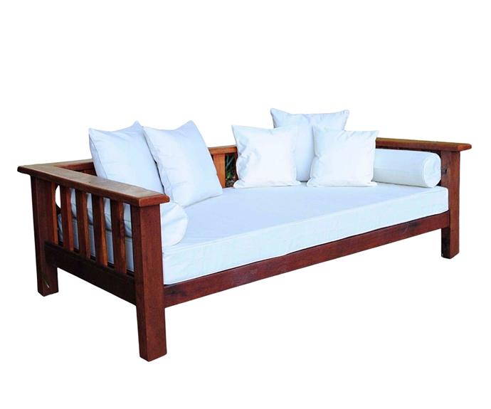 **[Illusive Wood Designs Classic hardwood timber day bed, $1899, eBay](https://www.ebay.com.au/itm/162641009279?mkcid=1&mkrid=705-53470-19255-0&siteid=15&campid=5338838591&toolid=11800&mkevt=1|target="_blank"|rel="nofollow")**

Made in Northern NSW with recycled hardwood timber, this day bed is a stylishly sustainable pick for alfresco relaxation. Its understated elegance will elevate any space, and it comes with a mattress and bolsters in the hue of your choice. **[SHOP NOW.](https://www.ebay.com.au/itm/162641009279?mkcid=1&mkrid=705-53470-19255-0&siteid=15&campid=5338838591&toolid=11800&mkevt=1|target="_blank"|rel="nofollow")**