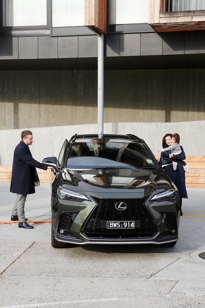 The new plug-in hybrid Lexus NX proves to be family friendly, with ample cabin space providing enough room to install a state-of-the-art child seat that's perfect for toddler Siena.