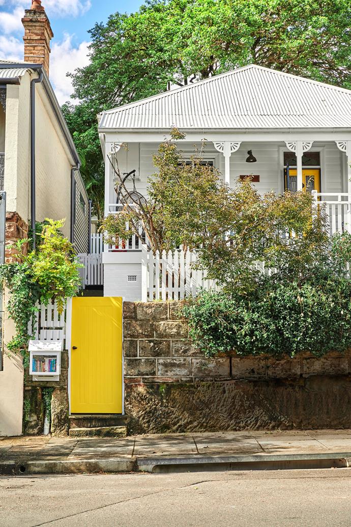 **EXTERIOR** Happy welcomes abound at The Cottage, with the front gate and front door in vivid [Dulux Midas Touch](https://www.dulux.com.au/colours/details/30833_20842|target="_blank"|rel="nofollow"), and a street library encouraging a browse. When Clare researched her home's history, she uncovered photos from the turn of the 20th century showing iconic Australian bush poet Henry Lawson standing in front of the colonial sandstone wall.