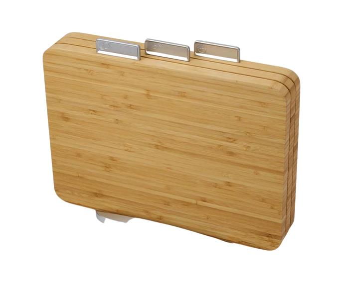 **[Joseph Joseph index cutting boards, $169.95, The Iconic](https://www.theiconic.com.au/index-cutting-boards-1372614.html|target="_blank"|rel="nofollow")**

These tough, natural bamboo boards are designed to reduce cross-contamination of foods with their index-style tabs indicating raw meat, cooked food and vegetables. A great pick for households with vegetarians.
**[SHOP NOW.](https://www.theiconic.com.au/index-cutting-boards-1372614.html|target="_blank"|rel="nofollow")**