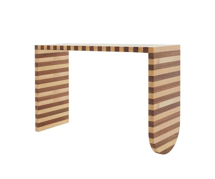 From Sarah Ellison's La Banda collection, the Luca console is constructed from ash and walnut veneer and with one curved leg makes for a sculptural focal point in your dining room or hallway. **[SHOP HERE](https://lifeinteriors.com.au/products/sarah-ellison-luca-console|target="_blank"|rel="nofollow")**.