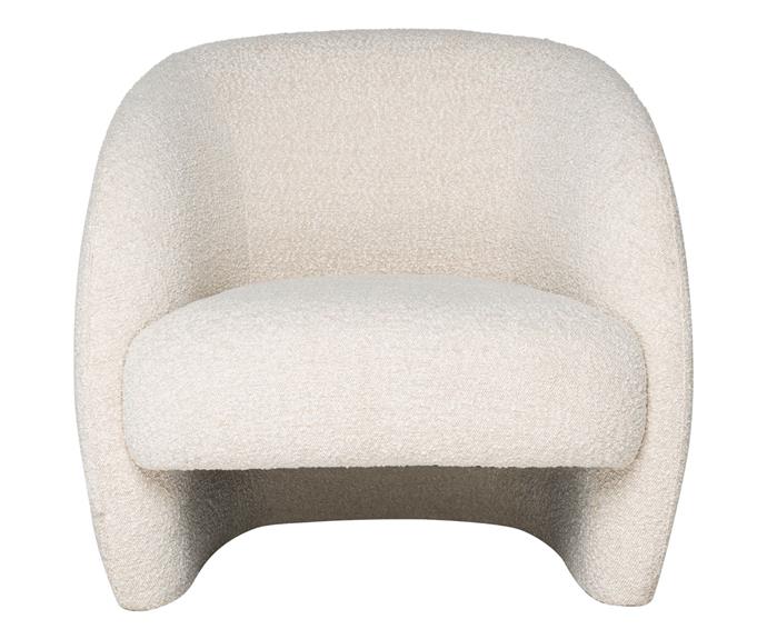 **[Cobble fabric occasional armchair, $639 (usually $799)](https://www.freedom.com.au/product/24427722|target="_blank"|rel="nofollow")**
Soft fabrics are the best kind to snuggle up in, and we think at the top of that list is bouclé. Translating as 'to curl' in French, [the looped weave](https://www.homestolove.com.au/boucle-furniture-21234|target="_blank") is similar to sheep's wool but much hardier.
**[SHOP NOW](https://www.freedom.com.au/product/24427722|target="_blank"|rel="nofollow")**.