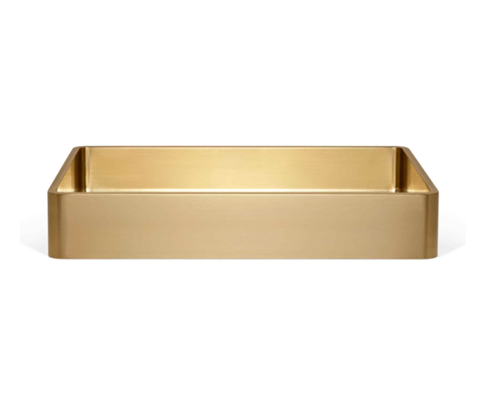 **[Ora basin sink in Brushed Brass, $639.90, Abi Interiors](https://www.abiinteriors.com.au/product/brushed-burnished-brass-tapware-mixers-showers-sinks-australia-28/|target="_blank"|rel="nofollow")**<br>
Slimline, elegant and ultra-sophisticated, Abi Interiors' Ora sink will bring a touch of luxury to your bathroom vanity. Also availablein Brushed Copper, Stainless Steel and Brushed Gunmetal. **[SHOP NOW](https://www.abiinteriors.com.au/product/brushed-burnished-brass-tapware-mixers-showers-sinks-australia-28/|target="_blank"|rel="nofollow")**