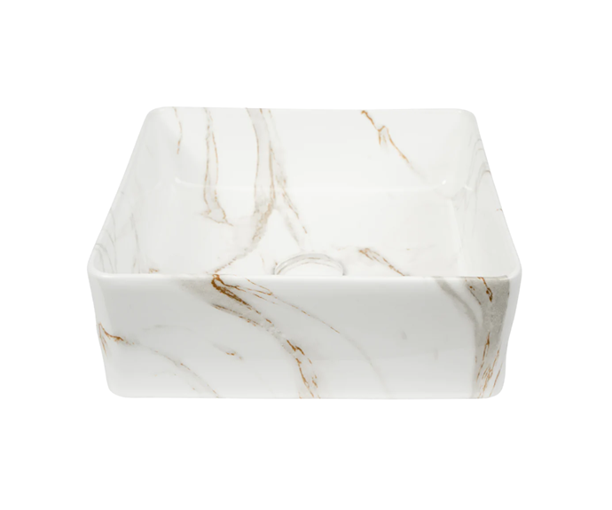 **[Aster Calacatta square basin, $249 (usually $299), Buildmat](https://www.buildmat.com.au/products/aster-calacatta-marble-square-basin|target="_blank"|rel="nofollow")**<br>
Set the scene in your bathroom with this luxurious Calcutta basin. The hardwearing benefits of ceramic are paired with the sophisticated aesthetic of marble, meaning you don't have to sacrifice budget or function for style. **[SHOP NOW](https://www.buildmat.com.au/products/aster-calacatta-marble-square-basin|target="_blank"|rel="nofollow")**