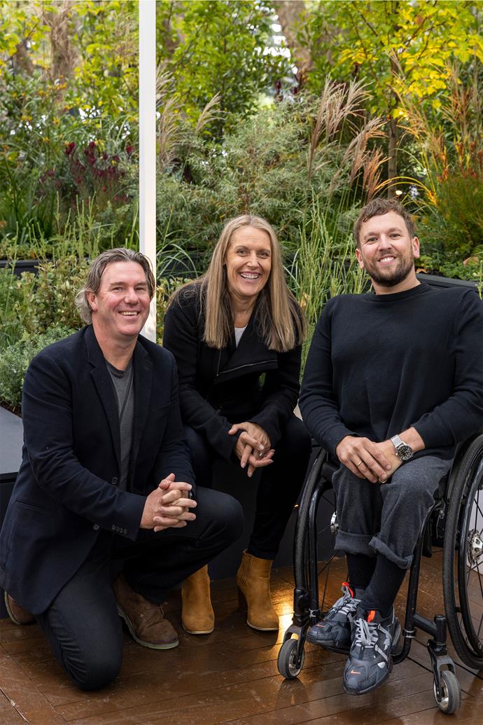 Australian of the Year and tennis champion Dylan Alcott collaborated with Carolyn and Joby Blackman from Vivid Design to produce a garden that celebrates inclusion.