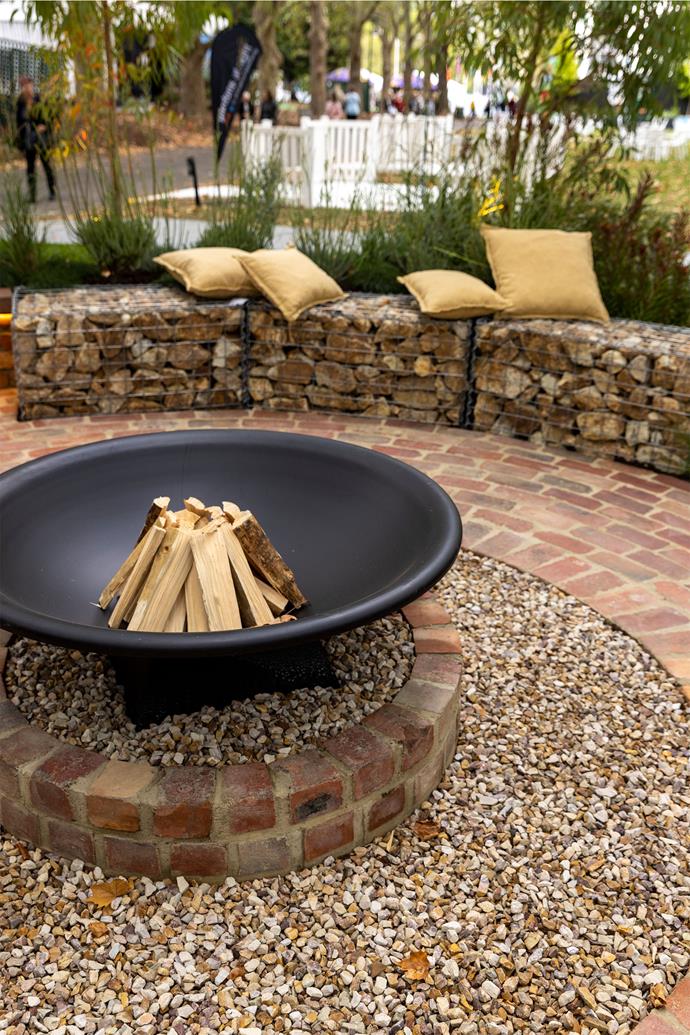The firepit and conversation area was designed for wheelchair access and usability.