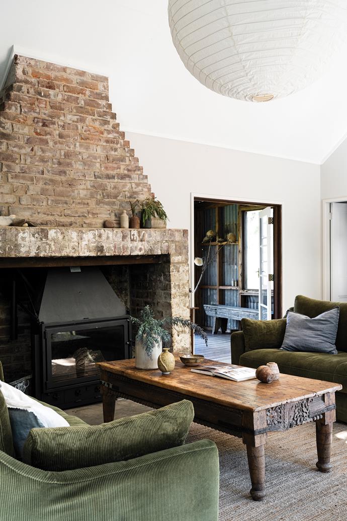 A romantic converted shearer's shed, ['The Quarters' in Jugiong, NSW](https://www.homestolove.com.au/the-quarters-jugiong-23875|target="_blank"), that features a restored fireplace, built with bricks made on the property.