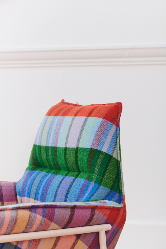 **Dowel Jones** The Geelong Weaving Mill 'Sister Chair' was originally made for Geelong Design Week 2022. Due to demand, this wool-covered beauty is now available to order. [Doweljones.com](https://doweljones.com/|target="_blank"|rel="nofollow")