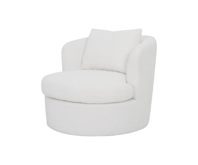[**Boucle swivel chair, $349**](https://www.kmart.com.au/product/boucle-swivel-chair-43152513/?|target="_blank"|rel="nofollow")

Stop everything, your must-have furniture piece is here! Snuggle up in the ultimate winter accent to your living room or bedroom suite - the ubiquitous boucle swivel armchair. In fact, at this price you can spring for a pair and make all of your friends green with envy! **[SHOP NOW](https://www.kmart.com.au/product/boucle-swivel-chair-43152513/?|target="_blank"|rel="nofollow")**