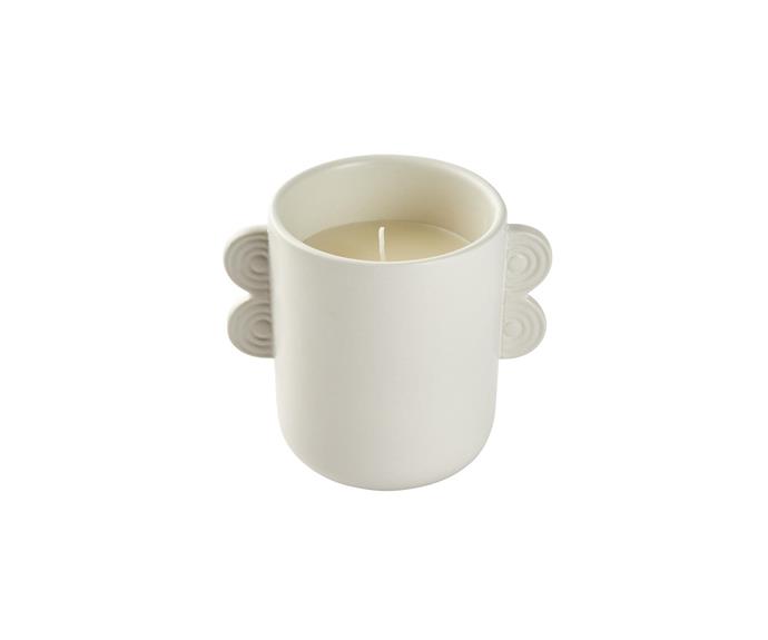 [**Bergamot and amber curved handle fragrant candle, $12**](https://www.kmart.com.au/product/bergamot-and-amber-curved-handle-fragrant-candle-43151295/?|target="_blank"|rel="nofollow")

Spicy and musky, burn this sweet candle for a wintery atmosphere and be sure to melt the whole top surface on the first burn - this means it'll burn all of the wax away, leaving you with a pretty ceramic vessel for a plant or storing pens! **[SHOP NOW](https://www.kmart.com.au/product/bergamot-and-amber-curved-handle-fragrant-candle-43151295/?|target="_blank"|rel="nofollow")**