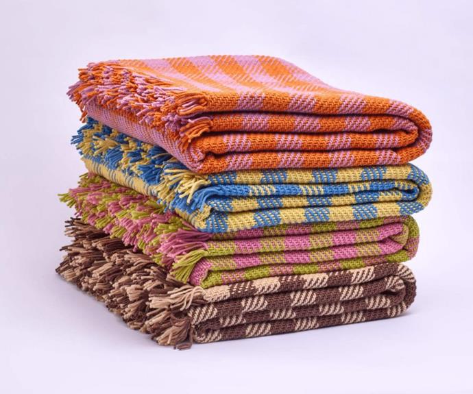 Shaking up the daggy picnic blanket game is Peek Neek, with their stylish picnic rugs made from recycled plastic bottles.