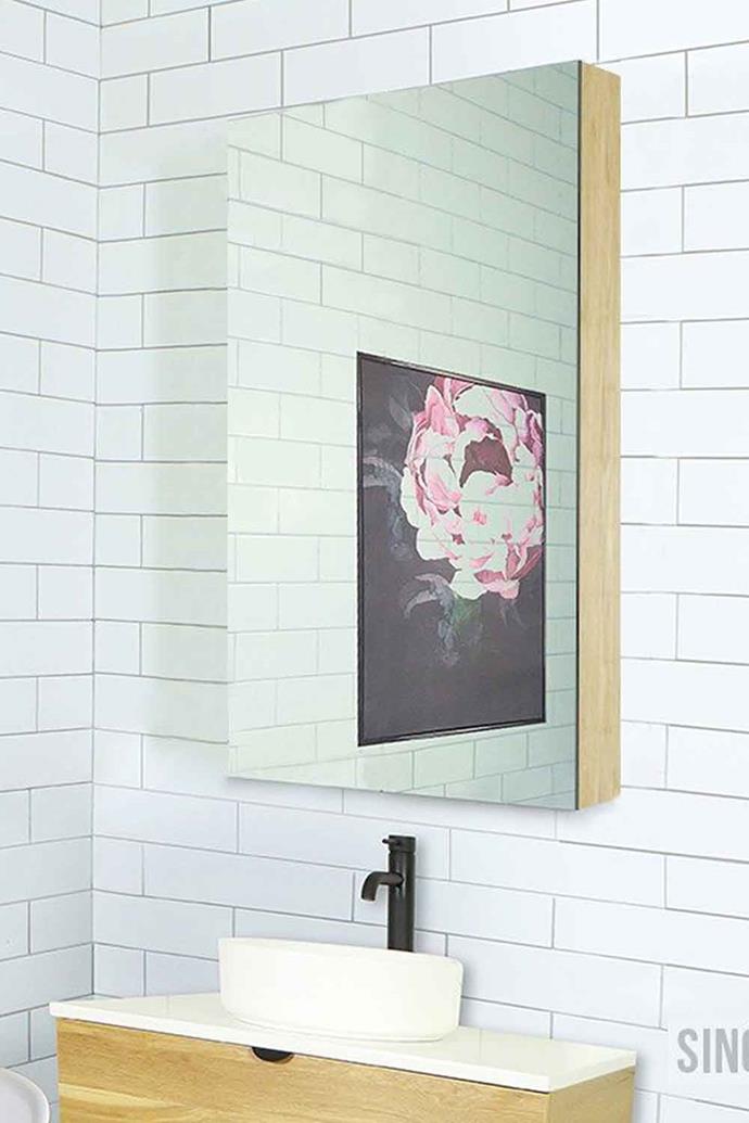 Osca Ceiling Height Timber Mirrored Cabinet 600mm, $269.00